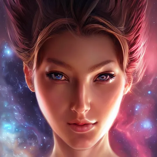 Image similar to beautiful realistic portrait of astral portal by artgerm