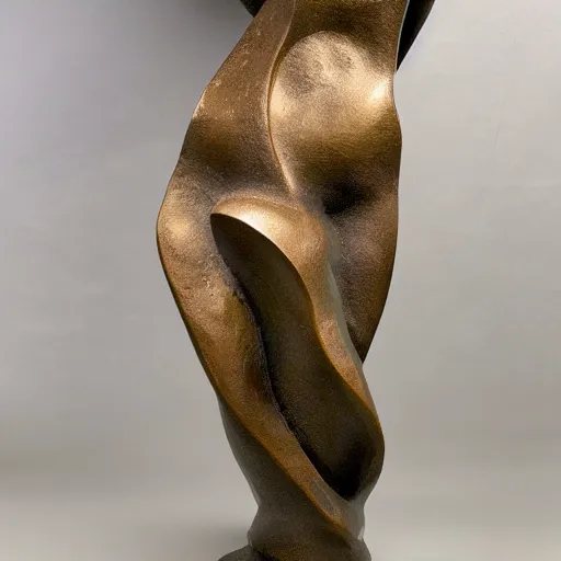 Image similar to six foot tall abstract bronze sculpture of a flame