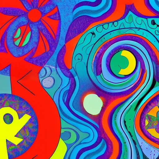 Image similar to abstract 6 0 s style psychedelic art peace and love