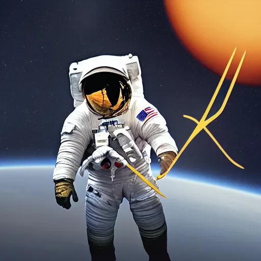 astronaut sticking a fork in an outlet. art deco. 8k Stable Diffusion