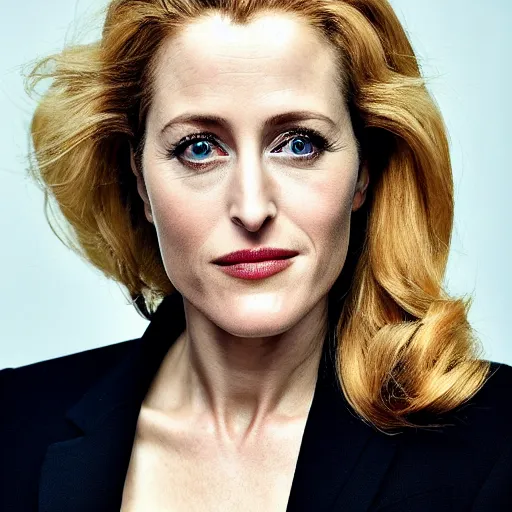 Image similar to photo of gillian anderson by jesse brew