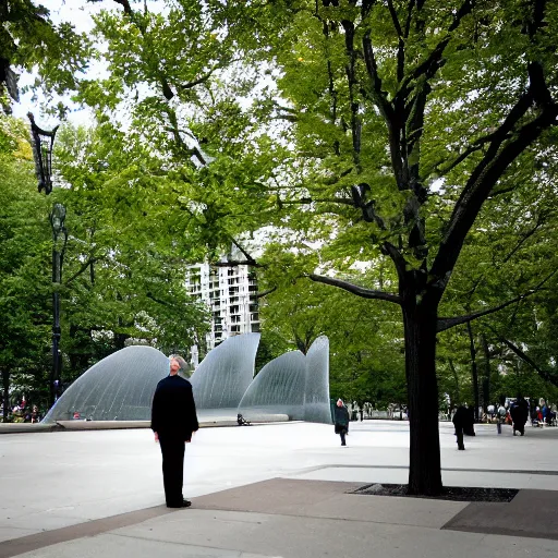 Prompt: portrait of friedrich nietzche taken with canon eos, f / 4, taken in chicago millennium park