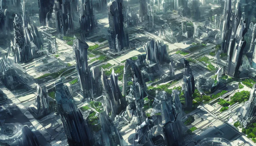 Image similar to Futuristic city with a big green lake and a huge statue in the center and bright white buildings all around, hyperdetailed, artstation, cgsociety, 8k