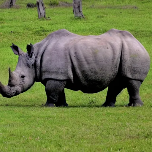 Prompt: wide rhinoceros