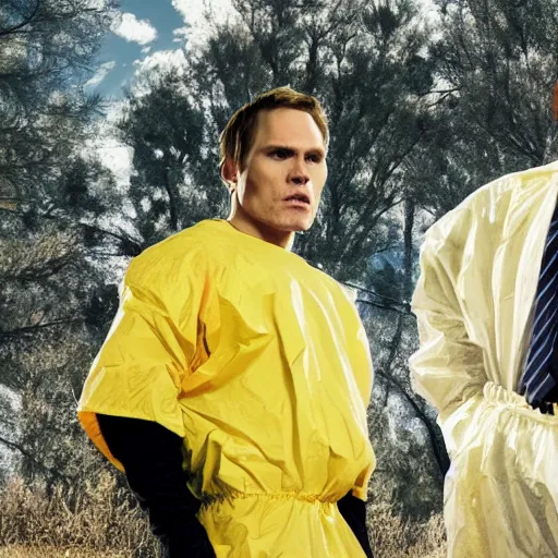 Image similar to Live Action Still of Jerma in Breaking Bad, real life, hyperrealistic, ultra realistic, realistic, highly detailed, epic, HD quality, 8k resolution, body and headshot, film still