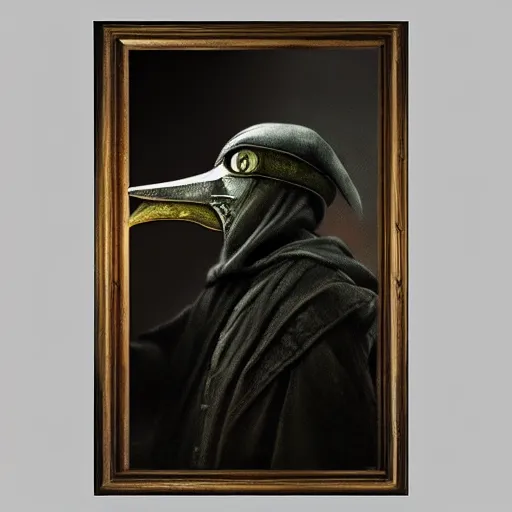 Image similar to Plague doctor, elden ring boss, matte painting, detailed, elden ring, oil on canvas