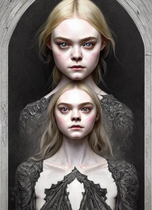 Prompt: symmetry!! portrait of elle fanning in dark souls, horror, fashion, dark!! intricate, elegant, highly detailed, digital painting, artstation, concept art, smooth, sharp focus, illustration, art by artgerm and greg rutkowski and alphonse mucha