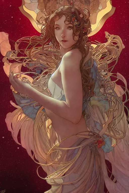 Image similar to waiting for loves lost, by artgerm and yoshitaka amano and moebius and alphonse mucha, hyperdetailed, dc comics, ornate, nebula, explosions in the sky, trending on artstation