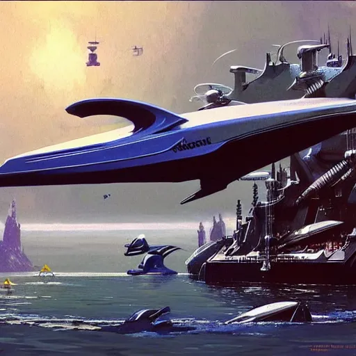 Prompt: robotic cyborg high fantasy robert mccall - orca submarine concept art by john berkey, futuristic, digital art trending on artstation