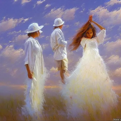 Prompt: by robert hagan pastel white, inca threatening, depressing. art installation. paralyzed by the indescribable beauty of the cosmos.