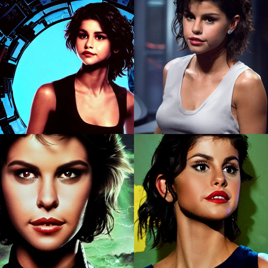 Prompt: portrait of Selina Gomez playing Ellen Ripley