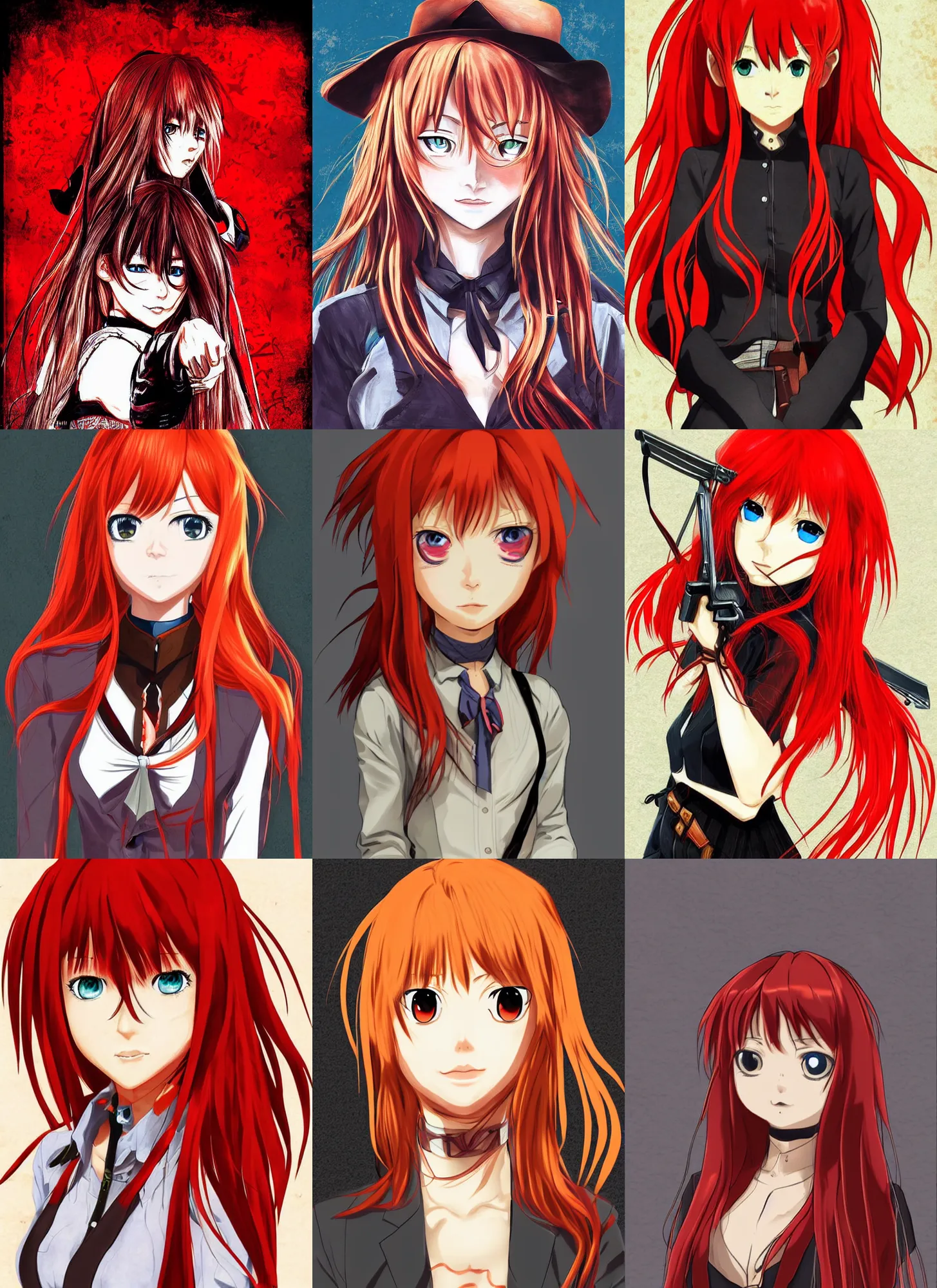 Prompt: asuka langley souryuu, red dead redemption art style, semi realistic anime, beautiful face, symmetrical face