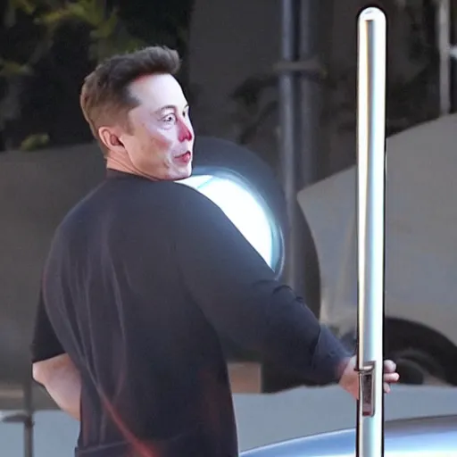 Prompt: paparazzi shot of elon musk grabbing on a rocket in mid-air, horror face, highly detailed skin, highly detailed face