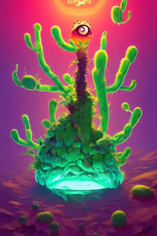 Image similar to roots cactus sushi cristal smurf ghost creature animal sushi cristal very big eye roots cactus elemental flush of force nature micro world fluo fishscale, behance hd by jesper ejsing, by rhads, makoto shinkai and lois van baarle, ilya kuvshinov, rossdraws radiating a glowing aura global illumination ray tracing hdr