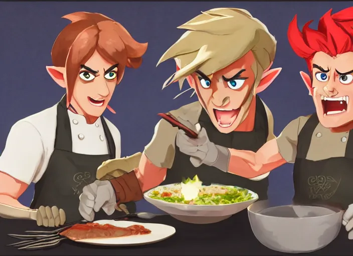 prompthunt: gordon ramsey yelling at link from zelda for cooking