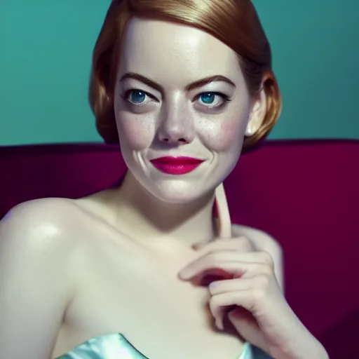 Image similar to Emma Stone as Grace Kelly, hyper realistic, octane render, 8k, high quality