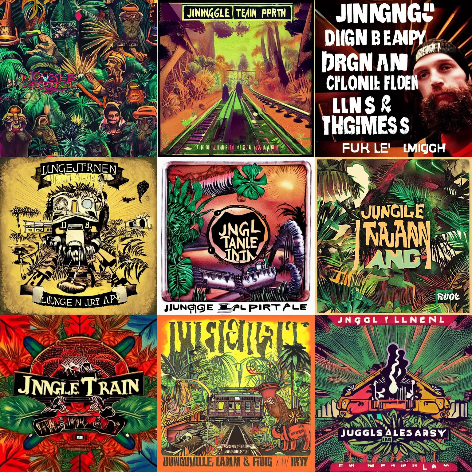 Image similar to jungletrain, amen beats jungle party, drugs, beats, flow, the chronic