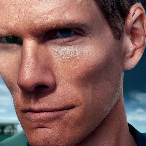 Image similar to Live Action Still of Jerma in Breaking Bad, real life, hyperrealistic, ultra realistic, realistic, highly detailed, epic, HD quality, 8k resolution, body and headshot, film still