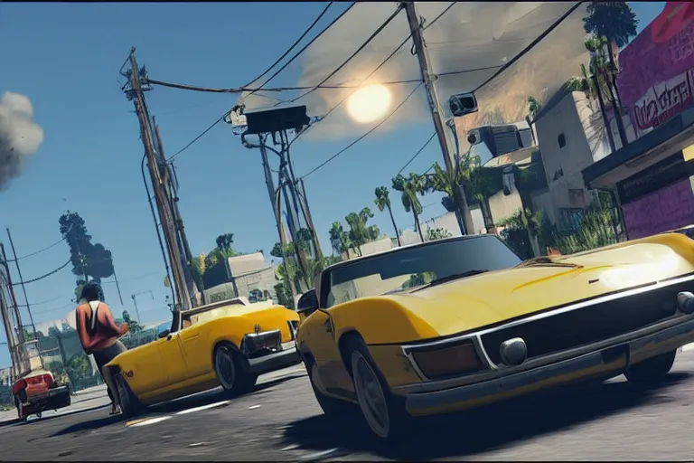 Image similar to leaked gameplay footage of Grand theft auto 6