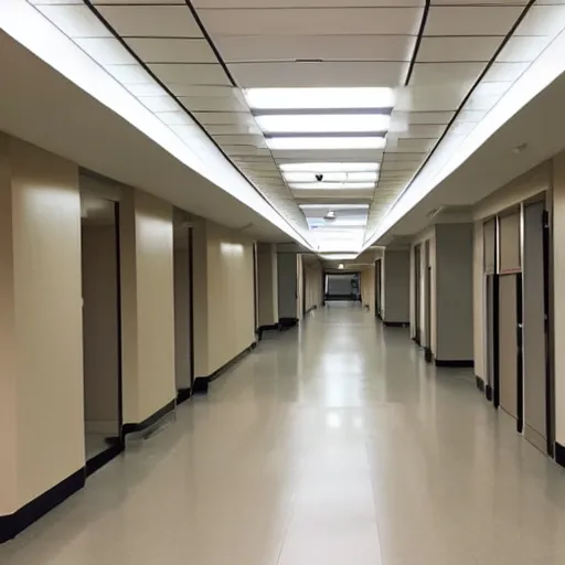 Prompt: endless hospital hallway