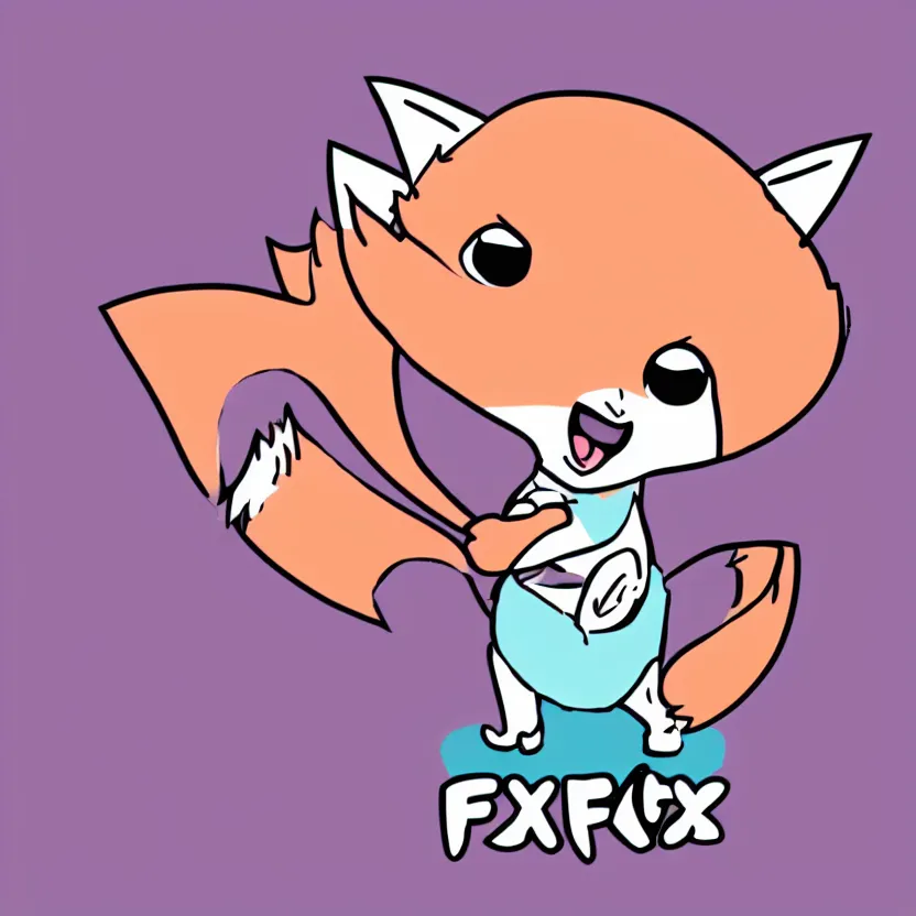 Image similar to Logo depicting a cute simplified chibi fox, iconic cute japanese logo, pastel colors, OwO