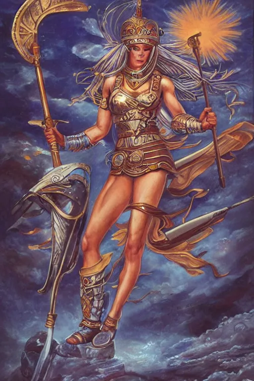 Prompt: Goddess athena on the battlefield | Terese Nielsen |