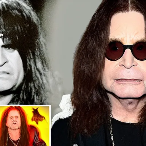 Image similar to ozzy osbourne has become a super saiyan