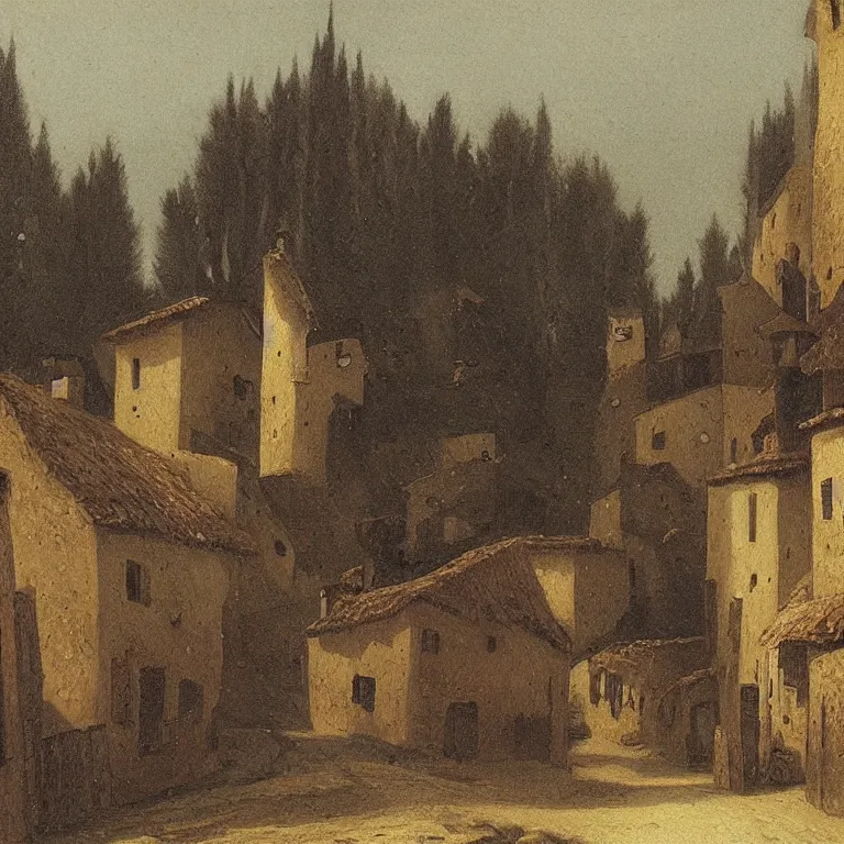 Prompt: A village from Spain. Carl Gustav Carus.