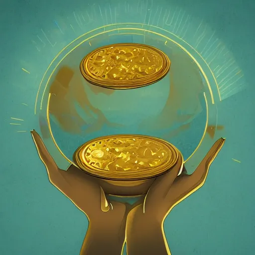 Image similar to A fortune in golden coins, digital illustration by Adam S Doyle