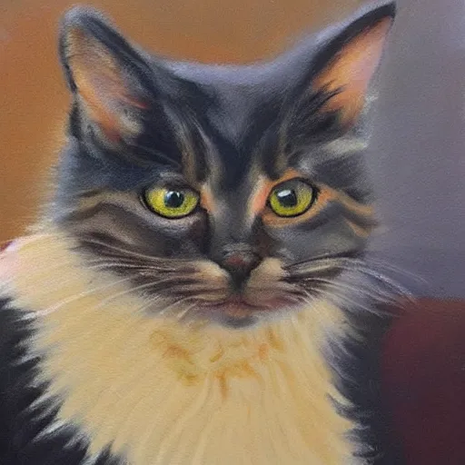 Prompt: oil painting of cute cat