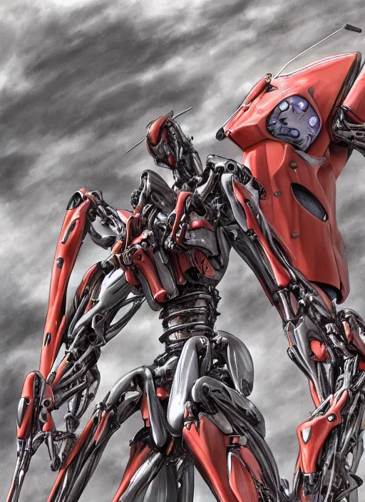 Prompt: mecha Evangelion by Yoshitaka Amano, by HR Giger, biomechanical, 4k, hyper detailed, hyperrealism, anime, a Blood Moon rising on a Broken World, deviantart, artstation