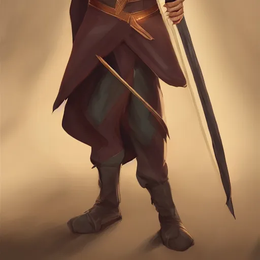 Prompt: An adolescent male half-elf wizard, focus on face, tall, slim, short brown hair, smiling, wizard robes, staff, sharp focus, highly detailed, photograph, still, cinematic, dynamic lighting, trending on artstation, digital painting, in the style of Chris Ostrowski