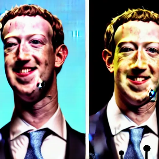 Image similar to yellow and porous skin, Mark Zuckerberg has bright yellow and porous looking skin, yellow skin, pourous skin