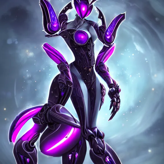 Image similar to highly detailed exquisite fanart, of a beautiful female warframe, but as an anthropomorphic robot dragon with glowing purple eyes, shiny silver armor with fuchsia accents, engraved, elegant pose, close-up shot, full body shot, epic cinematic shot, sharp claws for hands, professional digital art, high end digital art, singular, realistic, DeviantArt, artstation, Furaffinity, 8k HD render