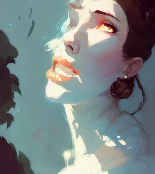 Image similar to portrait of dorian in love with a beautiful anna by atey ghailan, by greg rutkowski, by greg tocchini, by james gilleard, by joe fenton, by kaethe butcher, dynamic lighting, gradient light blue, brown, blonde cream and white color scheme, grunge aesthetic