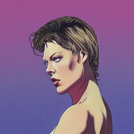 Image similar to “ milla jovovich retro minimalist portrait by jean giraud, moebius starwatcher comic, 8 k ”