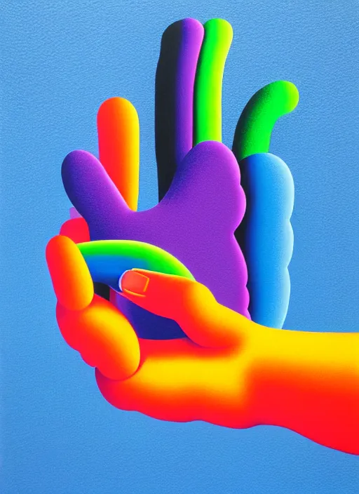 Image similar to hand holding a piece of paper by shusei nagaoka, kaws, david rudnick, airbrush on canvas, pastell colours, cell shaded, 8 k,