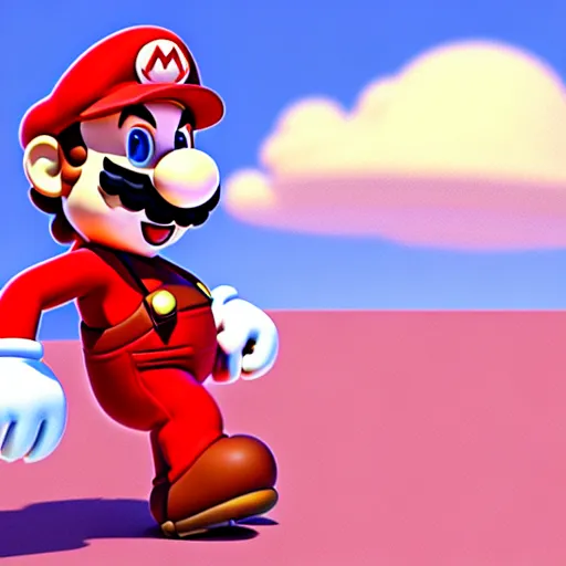 Image similar to mario from super mario wearing a pink dress, studio ghibli, pixar and disney animation, sharp, rendered in unreal engine 5, highly detailed, digital painting, artstation, concept art, smooth, sharp focus, illustration, wide angle, artbook, splash art, dramatic lighting, art by artgerm and greg rutkowski and bo chen and jin xiaodi