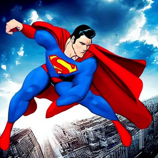 Image similar to photo of superman with the face of benjamin netanyahu, professional photography
