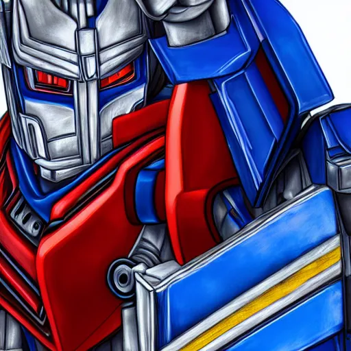 Image similar to Optimus prime as a human male, 4k, self portrait