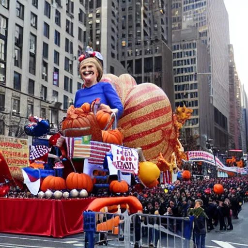 Image similar to hillary clinton float in the macy's thanksgiving parade