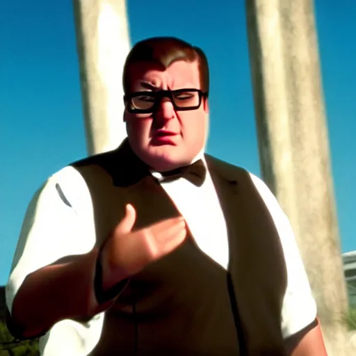 Image similar to film still featuring peter griffin as a mob boss, italian mafia, gangster film, directed by martin scorcese