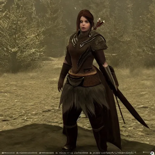 Image similar to adele as a warrior from the video game skyrim, unreal engine, 3 d render