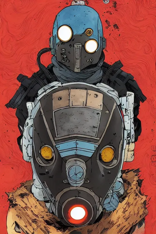 Image similar to robot ninja mask helmet borderland that looks like it is from Borderlands and by Feng Zhu and Loish and Laurie Greasley, Victo Ngai, Andreas Rocha, John Harris