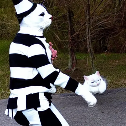 Image similar to cat as a mime