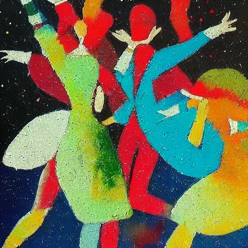 Prompt: a painting of when we're dancing nice and slow in the style of mordecai ardon