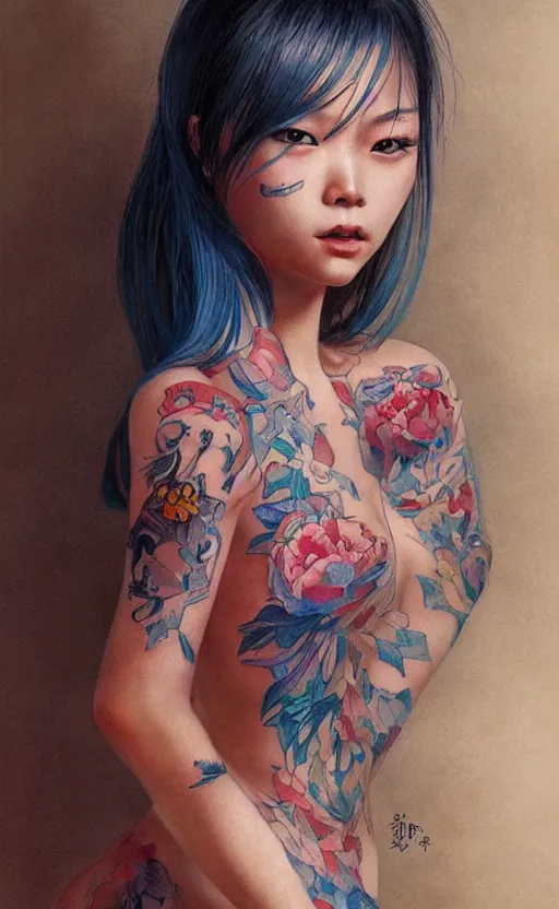 Image similar to Colour Tattoo old chines painting , by WLOP, Rossdraws, James Jean