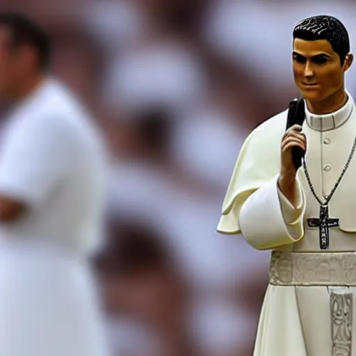 Prompt: cristiano ronaldo as pope, extremely detailed face