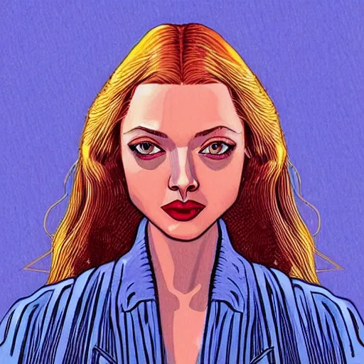 Image similar to “ amanda seyfried retro minimalist portrait by jean giraud, moebius starwatcher comic, 8 k ”