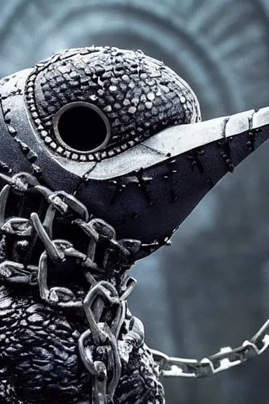 Image similar to very very intricate photorealistic photo of a chain chomp in an episode of game of thrones, photo is in focus with detailed atmospheric lighting, award - winning details